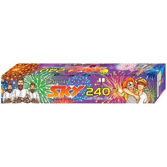 240 Shots Multicolor with crackling ( Narayana brand) - Diwali crackers, buy online, 2025 crackers, sky shot crackers, sparklers online