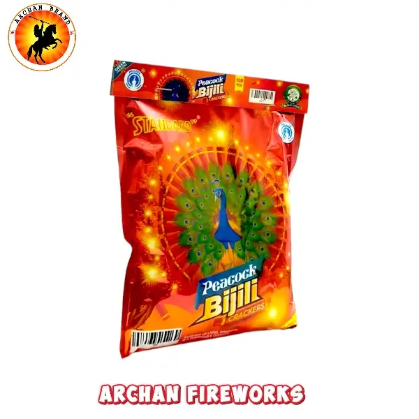 Standard Fireworks traditional Red Bijili Crackers bundle string package.