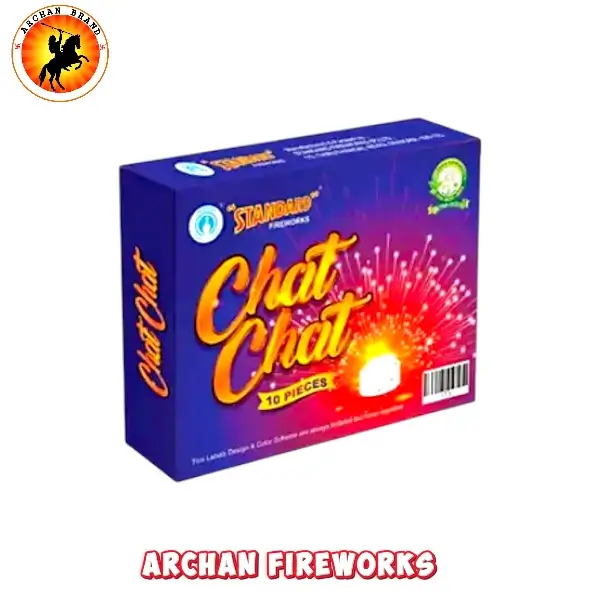 Standard Fireworks Chat Chat crackling novelty items popping on the ground.