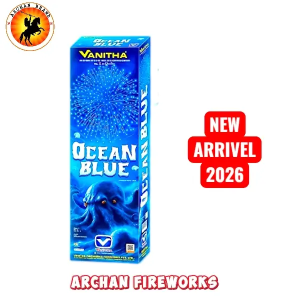 OCEAN BLUE ( 8 inch sky shot ) - Diwali crackers, buy online, 2025 crackers, sky shot crackers, sparklers online